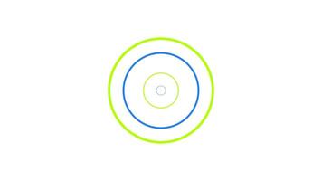 concéntrico círculos onda cargando animación. alterno azul verde suave en expansión circular líneas. animado palpitante en transparente. ui diseño elemento 4k para descargar, subir, actualizar, esperando video