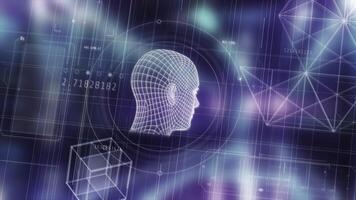 artificiale intelligenza in lavorazione dati nel un' futuristico hud interfaccia video