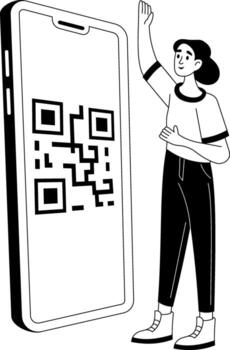 A drawing style illustration representing qr code. vector