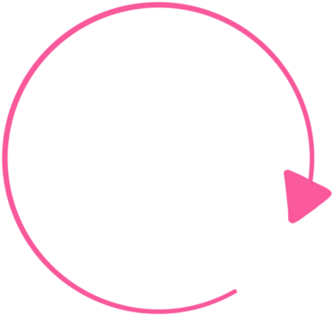 Pink circular arrow graphic, reload, refresh, loop, repeat png