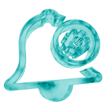 3d Rahmen Glocke Benachrichtigung Formen im gefrostet Blau Eis Glas Stil, isoliert auf ein transparent Hintergrund. Glasmorphismus Symbole und 3d Elemente zum modern Grafik Design. png