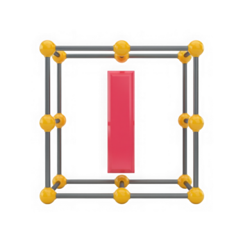 3d abstrait géométrique structure avec rose élément isolé sur transparent Contexte png