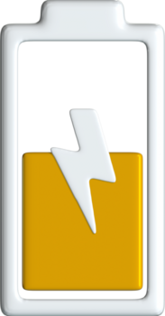 3d médio amarelo bateria ícone png