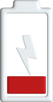 3d baixo vermelho bateria ícone png