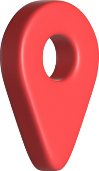 3d vermelho mapa localização PIN 45 grau png