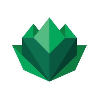 resumen geométrico verde loto flor diseño con agudo poligonal formas vector