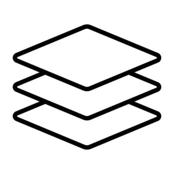 Minimalist line art showing stacked layers. Ideal for digital design, 3D composition, and creative structure themes. vector