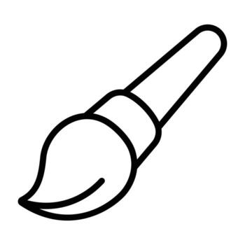 Clean line art of a paint brush for creative, artistic, and design projects. Perfect for studio and hobby use. vector