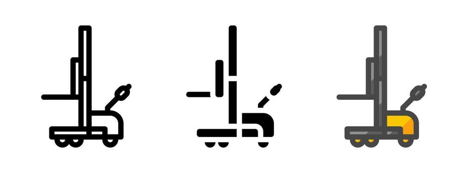 Multipurpose Walkie Stacker Icon in Outline, Glyph, Filled Outline Style vector