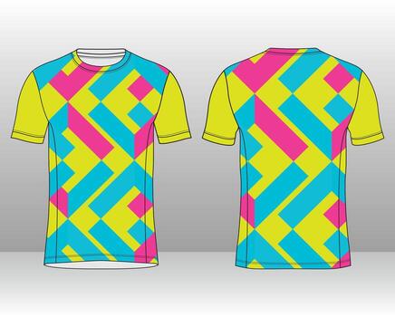 Modern Pro colorful jersey with geometric patterns vector