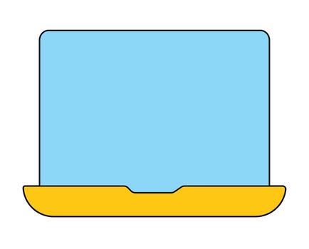 Flat Line Art Laptop Screen Graphic. Simple Notebook Computer Illustration for UI Design and Digital Display Concepts. vector