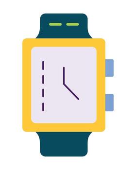 Flat Design Analog Wristwatch Icon. Classic Timepiece Graphic for Time Management, Schedule, and Punctuality Concepts. vector