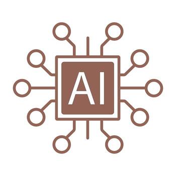 artificial inteligencia procesador icono. moderno UPC chip gráfico representando máquina aprendizaje y neural redes vector