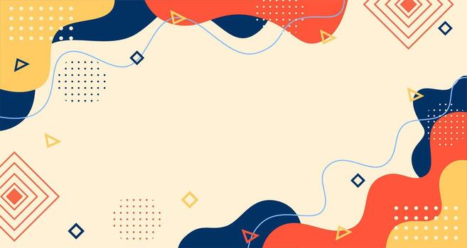 Flat background design in geometric memphis background vector