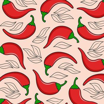 Abstract red chilli pattern background vector