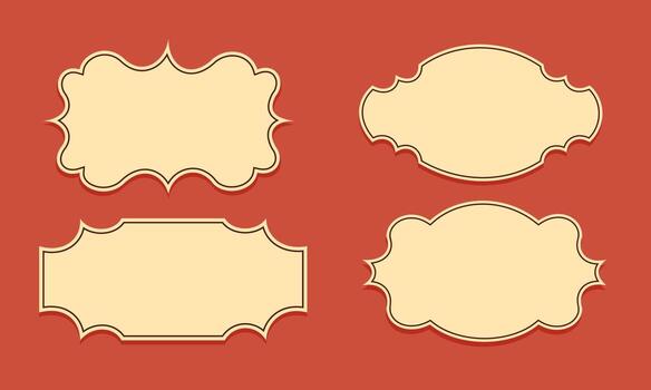 Decorative design frames on a red background vector