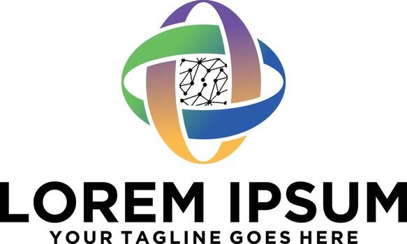 Global Tech modern logo concept vector