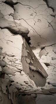 Close up view of layered sedimentary rock formations showing intricate natural patterns and geological textures under soft lighting photo