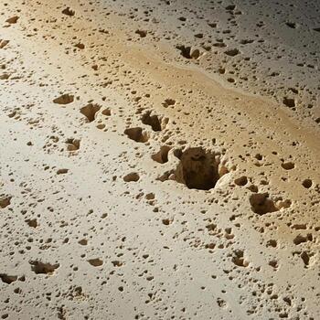 Close up view of textured concrete surface with scattered small pebbles and fine sand creating a natural abstract pattern photo