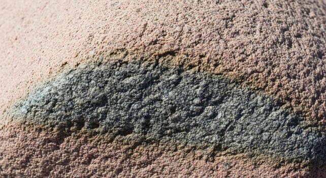 cerca arriba resumen ver de un parche de oscuro texturizado material incrustado dentro un encendedor granular superficie foto