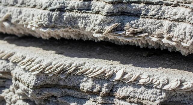 Close up view of the textured layered bark of a tree showing intricate patterns and rough surfaces under natural light photo