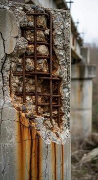 A rusty bridge with a rusty railing on it photo
