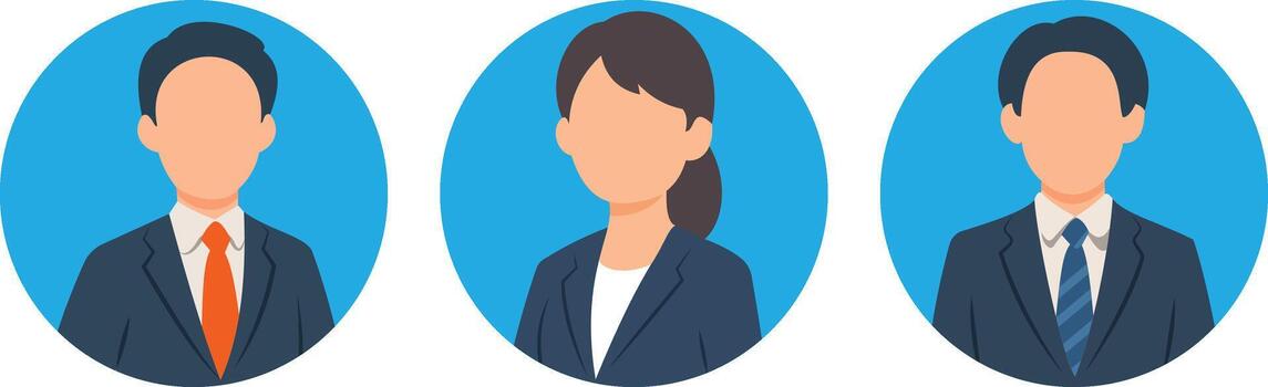 Professional Business Avatars Set for User Profiles and Team Pages vector