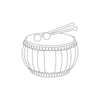 a drum with two sticks on it vector