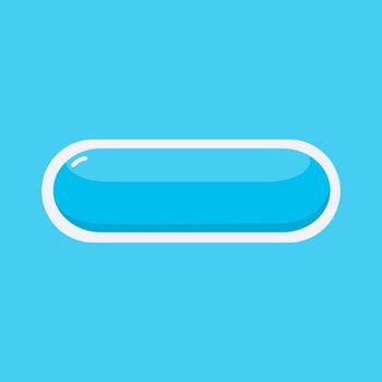 Glossy blue button with reflection effect ideal for clean UI elements and digital web or app design projects. vector