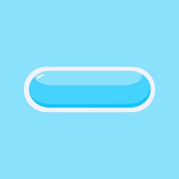 Glossy blue button with smooth reflection on a bright background ideal for UI, web, and app interface design. vector