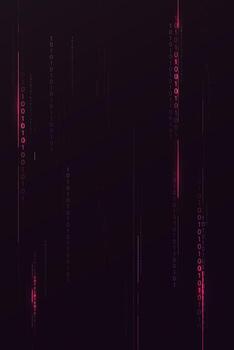 Cyber Security Technology Poster with Binary Code and Digital Network vector