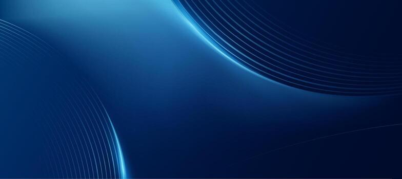 Abstract blue glow curve lines on dark background With Technology digital flow for corporate business presentation vector