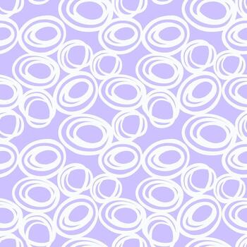sin costura resumen modelo con mano dibujado blanco círculos en un pastel lavanda antecedentes. moderno geométrico diseño para tela, fondo de pantalla, envase, y digital proyectos vector