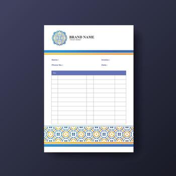 Elegant business invoice template design vector