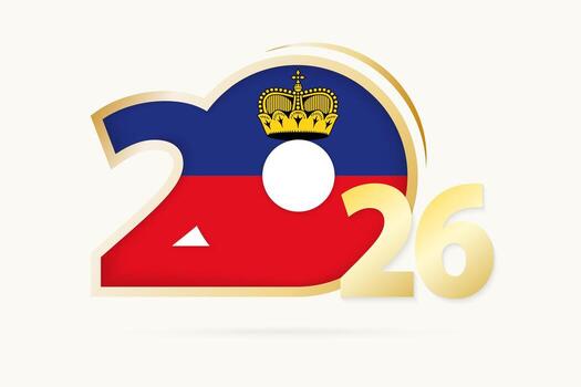 año 2026 con Liechtenstein bandera modelo. vector