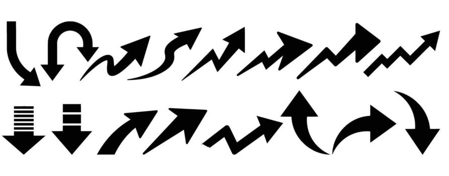 clasificado negro flecha diseños un diverso colección de negro flecha diseños, ideal para agregando visual señales a presentaciones, sitios web, y gráfico proyectos, ofrecimiento estilo vector