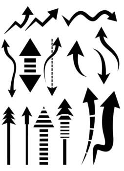 clasificado flecha colección un diverso conjunto de flecha diseños, señalando en varios direcciones, ideal para navegación, dirección, o gráfico diseño proyectos vector