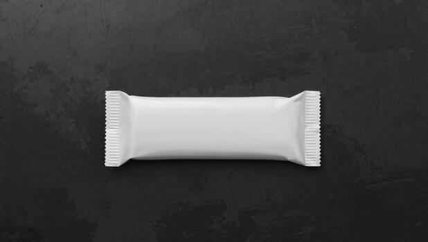 White Package on Dark Textured Surface Simple, Rectangular, Minimalistic. photo