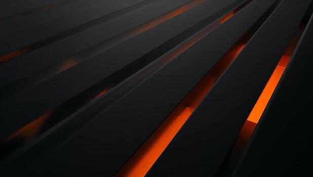 Angular Intersections. A Study in Black and Orange, Volumetric Shadows, and Linear Forms. photo