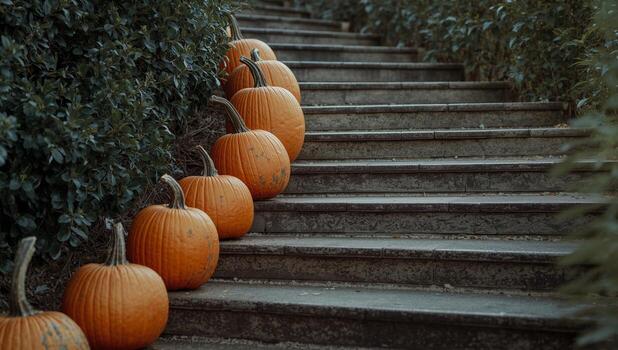 Gradient of Gourds, Ascending Steps. A Study in Texture, Color and Form. photo