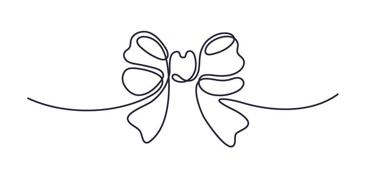 Thin bow. Continuous one line draw Editable stroke vector