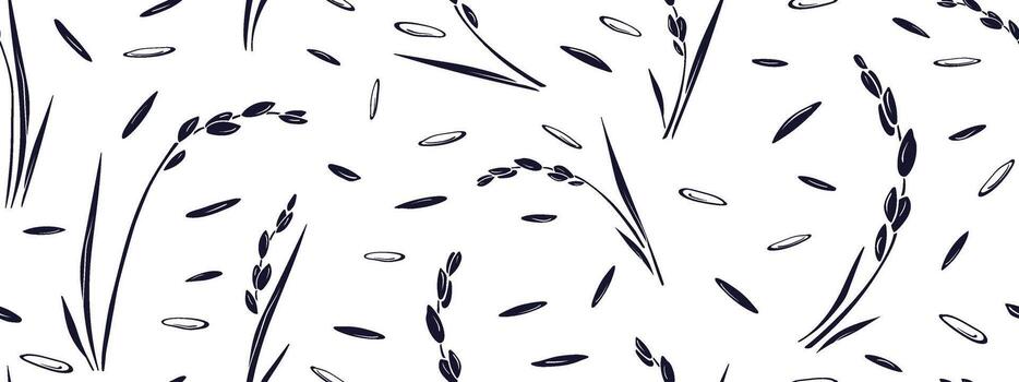 Rice seed pattern. seamless package design vector