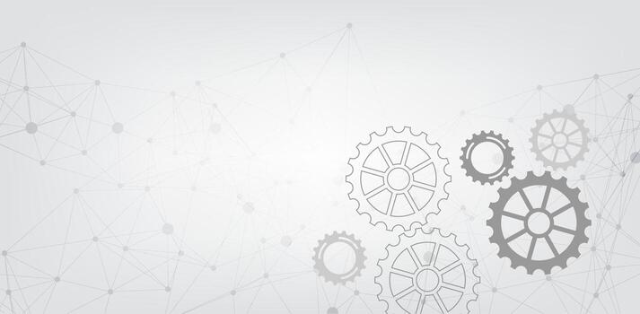 Modern Engineering Concept Interconnected Gears System vector