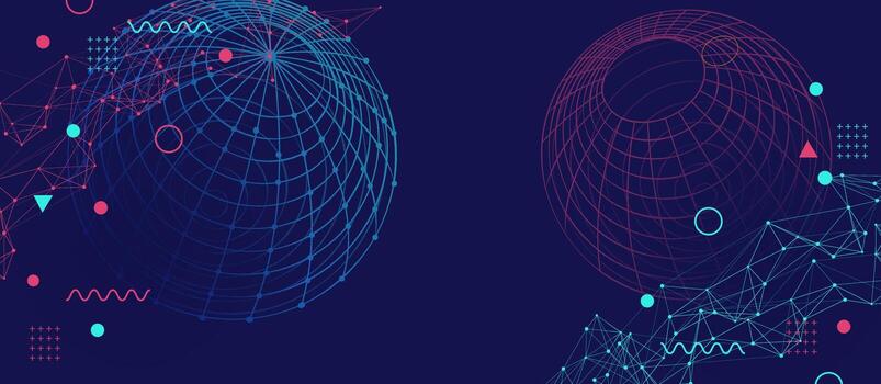 Futuristic Digital Network Background Abstract Geometric Technology Concept vector
