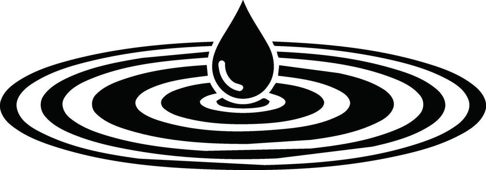 Water drop ripples creating concentric circles, minimalist design. vector
