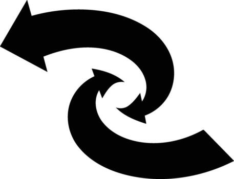 Intertwined Arrows - A Symbol of Connection and Direction. vector