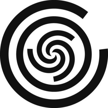 Abstract spiral design with black and white lines creating a hypnotic effect. vector