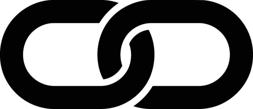 Interlocking shapes symbol representing connection and unity. vector