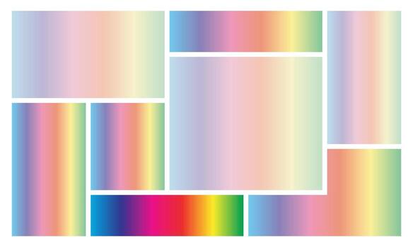 Abstract pastel color palette squares with gradients vector