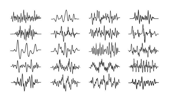 sonido ola resumen patrones monocromo gráfico vector